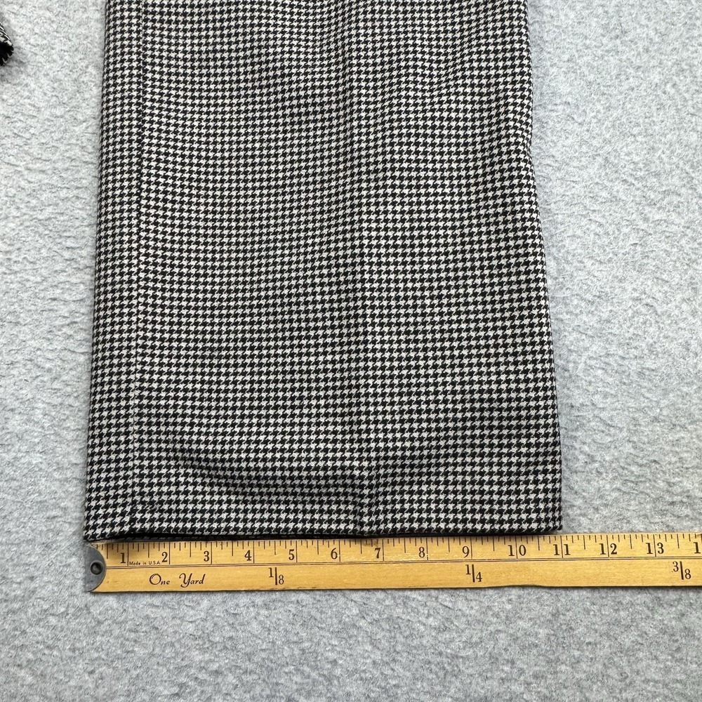 VTG 90s Eddie Bauer Houndstooth Wide Leg Pants Womens 16 Wool Blend Pleated - Picture 7 of 9